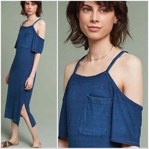 Cloth & Stone Cold Shoulder Maxi Shirt Dress S